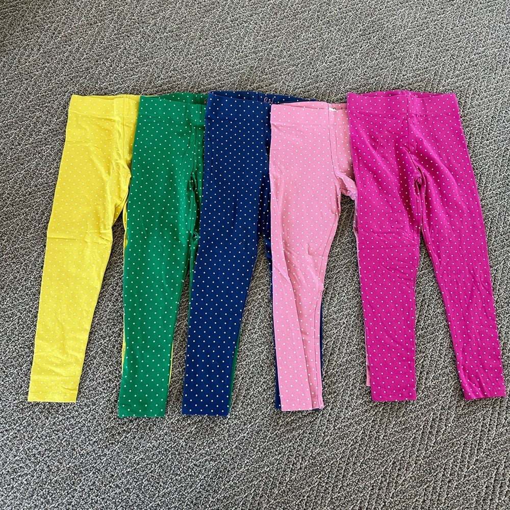 **Bundle of 5** Mini Boden Polka Dot Leggings - Size 6-7Y NWOT